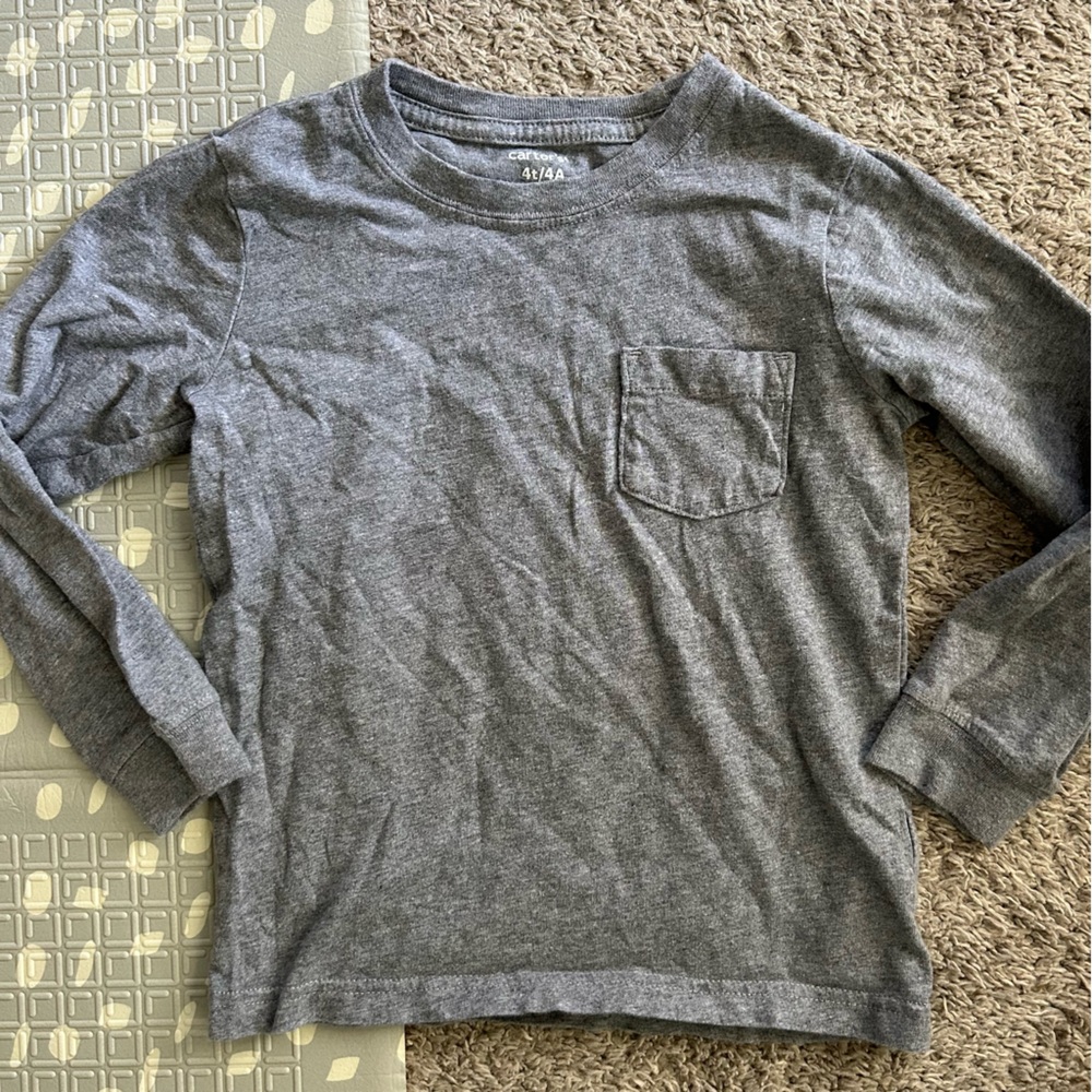4T boys gray long sleeve shirt
